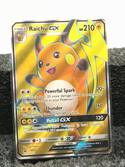 POKEMON Stage 1 Raichu GX Holo Full Art SM90 HP 210-NM - Image 1