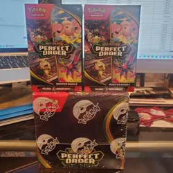Pokemon TCG Perfect Order LOT- 1 Booster Box and 2 Booster Bundles - In Hand - Image 1