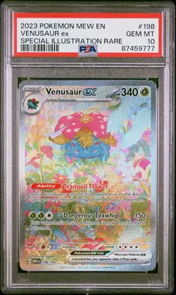 2023 Pokemon Mew EN-151 Venusaur EX Special Illustration Rare PSA 10 #198 - Image 1