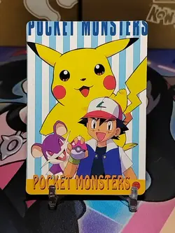 PIKACHU ASH RAT Pokemon Prism Foil Sticker 1999 Holo Japanese Anime Vintage RARE - Image 2