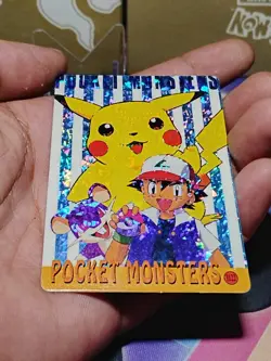 PIKACHU ASH RAT Pokemon Prism Foil Sticker 1999 Holo Japanese Anime Vintage RARE - Image 3