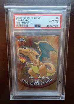 2000 TOPPS CHROME POKEMON CHARIZARD PSA 10 - Image 1