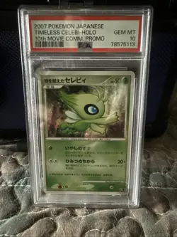 2007 Pokemon Japanese Timeless Celebi Holo 10th Movie Commemoration Promo PSA 10 - Image 1