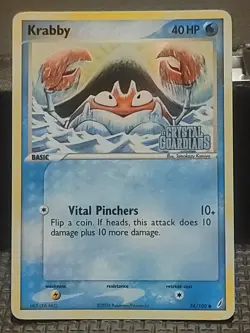 2006pokemon crystal gaurdian stamped reverse holo krabby 54/100 - Image 1