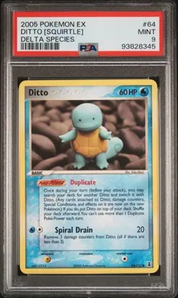 Pokemon - Ditto (Squirtle) #64 - 2005 EX Delta Species - PSA 9 - Image 3
