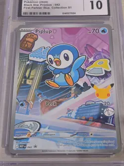 Piplup 042 First Partner Illustration Black Star Promo CGC 10 Gem Mint Pokemon - Image 2