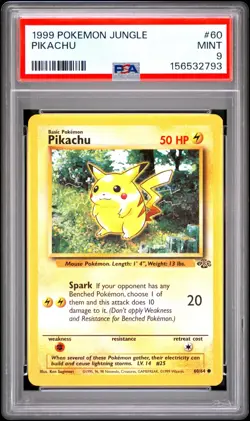 Pokemon TCG 1999 Jungle Pikachu 60/64 PSA 9 Unlimited English Regular - Image 5