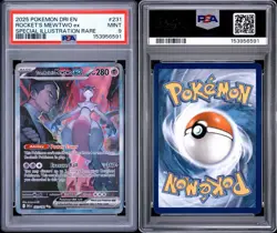 Pokemon TCG Rocket's Mewtwo ex 231/182 Sv10 Destined Rivals SIR Holo PSA 9 - Image 3