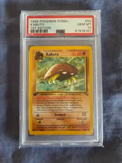 Kabuto Pokemon Fossil Gem Mint PSA 10 1st Edition - Image 1