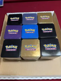 Lot Of 9 Pokemon Empty Collectors Stacking Tins - Image 1