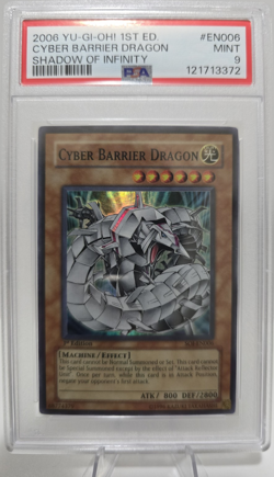 Yu-Gi-Oh! Cyber Barrier Dragon SOI-EN006 Super Rare 1st Edition PSA 9 - Image 1