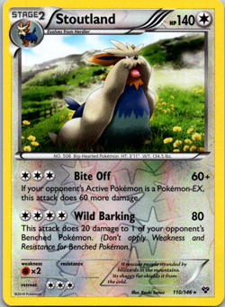 Stoutland Pokemon TCG Card XY Base Set Reverse Holo Rare 110/146 Pokemon NM - Image 1