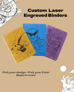 Pokemon Laser Engraved SnorLax Trading Card Binder (Made to order) - Image 4