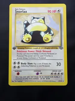 Pokemon Card english 1st Edition Rare Snorlax 27/64 Wizards 1999 LP Jungle - Image 1