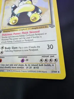 Pokemon Card english 1st Edition Rare Snorlax 27/64 Wizards 1999 LP Jungle - Image 5