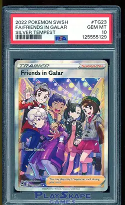 Pokemon Card PSA 10 Friends in Galar TG23/TG30 Full Art Silver Tempest 2022 #2 - Image 1