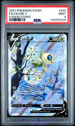Pokemon Card PSA 9 Celebi V 245/264 Fusion Strike Alt Art SAR FA Rare 2021 - Image 1