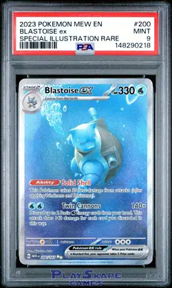 Pokemon Card PSA 9 Blastoise ex 200/165 MEW 151 Special Illustration Rare 2023 - Image 1