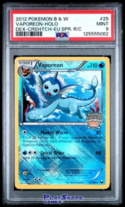 Pokemon Card PSA 9 Vaporeon 25/108 Dark Explorers Holo Regional Promo EU 2012 #2 - Image 1