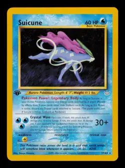 Pokemon Card Suicune 27/64 1ST EDITION Neo Revelation Rare WOTC LP 2000 - Image 1