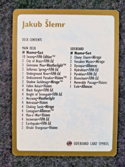 Jakub Slemr Deck contents card Magic The Gathering -champion LP MTG ..(DS3D1K4) - Image 1