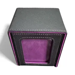 100+ TCG Leather Storage Box With Commander Window Display Card Holder Purple - Image 2