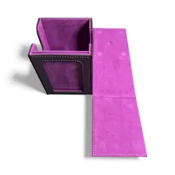 100+ TCG Leather Storage Box With Commander Window Display Card Holder Purple - Image 3