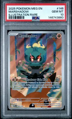 2025 POKEMON MEG EN-MEGA EVOLUTION ILLUSTRATION RARE #146 MARSHADOW PSA 10 - Image 1