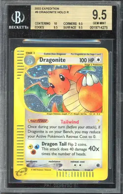 Pokemon TCG Expedition #9 Dragonite Holo Rare BGS 9.5 Gem Mint + - Image 1