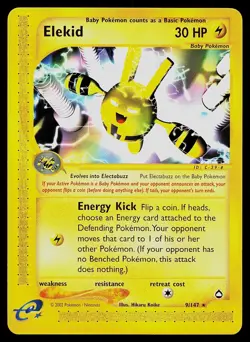 Pokemon Card - Elekid Aquapolis 9 Rare - Image 1