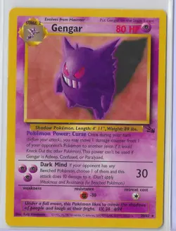 Gengar 20/62 Fossil Set Unlimited Non Holo Rare Pokemon TCG MP (ZR) - Image 1