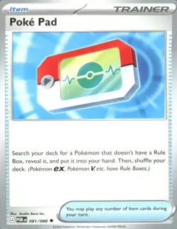 Poke Pad 081/088 Uncommon Perfect Order Pokemon Near Mint - Image 1