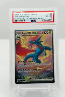 Salamence EX 187/159 Special Illustration Rare Pokemon PSA 8 - Image 1