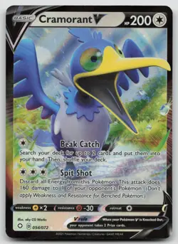 Cramorant V 054/072 Shining Fates Pokemon Holo NM V Rare - Image 1
