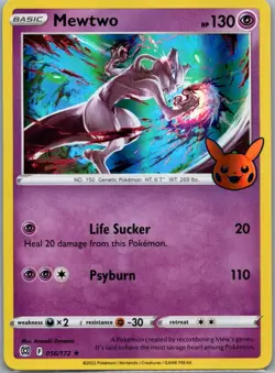 Mewtwo 056/172 Holo Promo Trick or Trade BOOster Pokemon Near Mint - Image 1