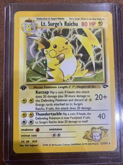 Pokemon Lt. Surge's Raichu Gym Challenge 1st Edition Holo Rare 11/132 - Image 1