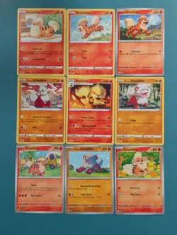 Growlith Lot of 9 Pokemon Cards - Image 1