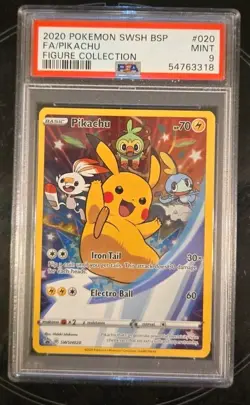 Pokemon 2020 Pikachu SWSH020 Promo Full Art Holo PSA 9 Sword & Shield - Image 1