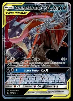 2019 SM - Unbroken Bonds Greninja & Zoroark GX Ultra Rare #107/214 - Image 1