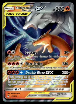 2019 SM - Unbroken Bonds Reshiram & Charizard GX Ultra Rare #20/214 - Image 1