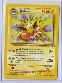 Jolteon 20/64 Jungle Non Holo WOTC 1999 Pokemon Card MP (ZR) - Image 1