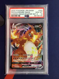 Pokemon Charizard VMAX 002/021 PSA 10 Gem Mint Full Art Japanese Starter Set - Image 1