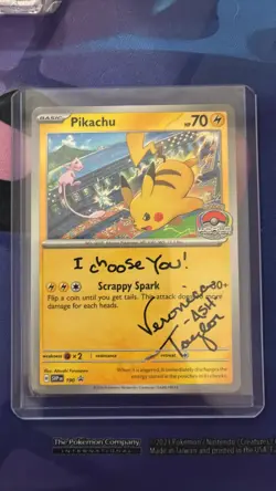 Pokemon TCG Pikachu 190 Promo Auto Veronica Taylor Light Play- Read Discription - Image 1