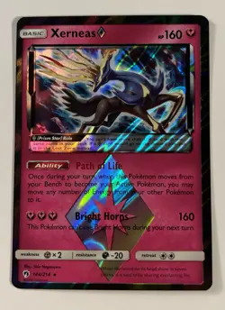 Pokemon TCG Xerneas Prism Star 144/214 Sm-Lost Thunder Holo LP - Image 1