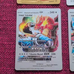 4x Metal Pokemon Cards 1 Gold 3 Silver Charizard Groudon Mew Blastoise - Image 4