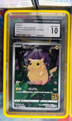 2021 Pokemon Japanese 25th Anniversary Collection Pikachu #001/028 CGC 10 - Image 1