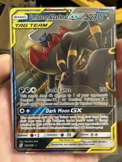 Umbreon & Darkrai GX 125/236 Ultra Rare TAG TEAM Holo SM-Unified Minds Pokemon - Image 1