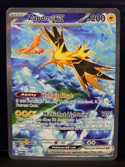 Zapdos ex 202/165 Scarlet & Violet Pokemon 151 SIR Special Illustration Rare (C) - Image 1