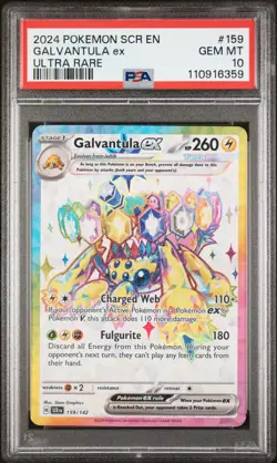 PSA 10 GEM Mint Galvantula ex 159/142 Ultra Rare Full Art - Pokemon SV07 SCR - Image 1