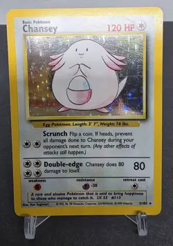 Chansey 3/102 Holo 1999 WOTC Pokemon TCG Base Set Unlimited Rare Card - Image 1